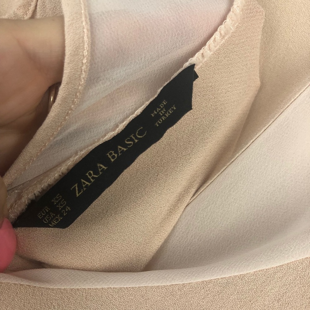 Zara • Blush Sleeveless Jumpsuit with Sheer Panels - Picture 8 of 8